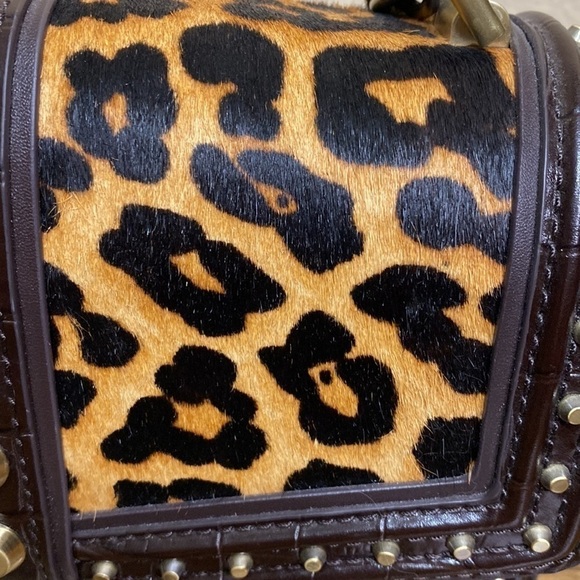 Michael Kors Soho Leopard Large Chain Studded Shoulder Bag Quiet Luxury Mobwife - Picture 9 of 16